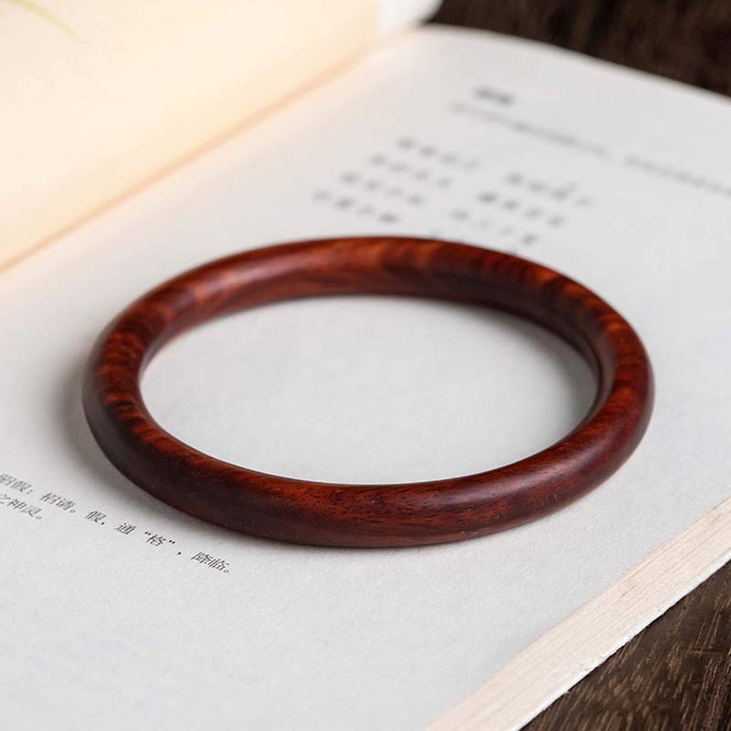 Mocoer Tibetan Small Leaf Red Sandalwood Ebony Green Sandalwood Protection Bracelet Bangle - Mocoer