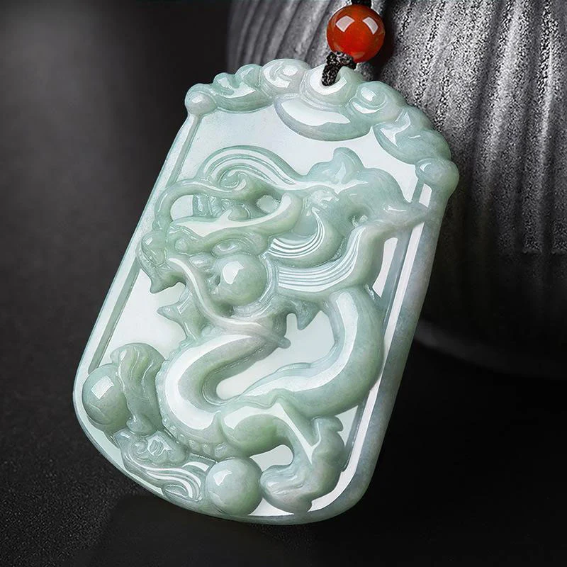 Mocoer Natural Jade 12 Chinese Zodiac Abundance Amulet Pendant Necklace - Mocoer