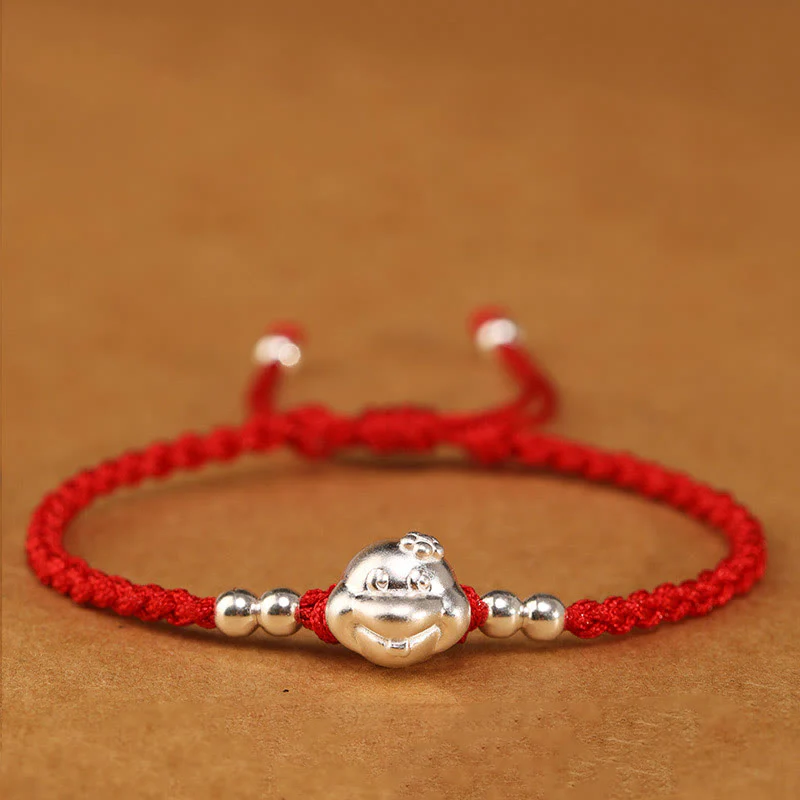 Mocoer Red String 999 Sterling Silver Snake Head Year of the Snake Luck Bracelet - Mocoer