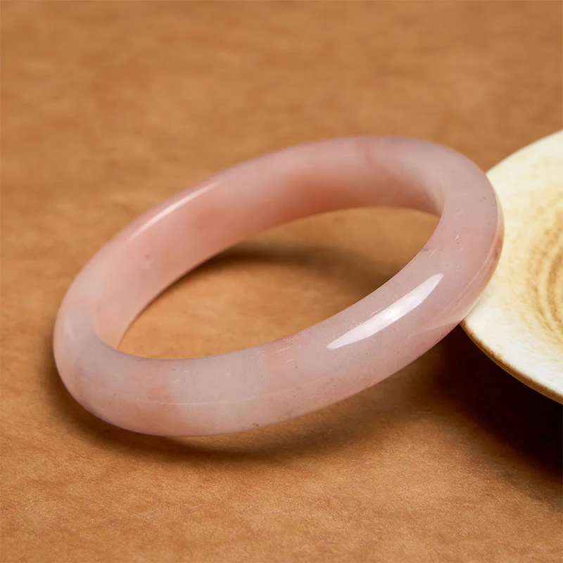Mocoer Pink Golden Silk Jade Wealth Luck Bracelet Bangle - Mocoer