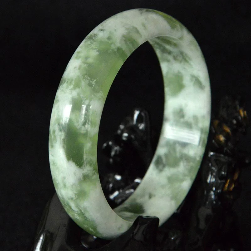 Mocoer Natural Jade Luck Prosperity Bracelet Bangle - Mocoer