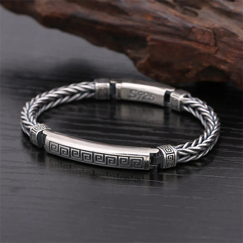 Mocoer Swastika Pattern Engraved Luck Bracelet - Mocoer