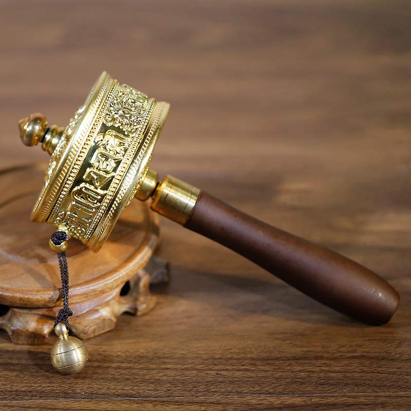 Mocoer Tibetan Prayer Wheel Six True Words Sandalwood Healing Decoration - Mocoer