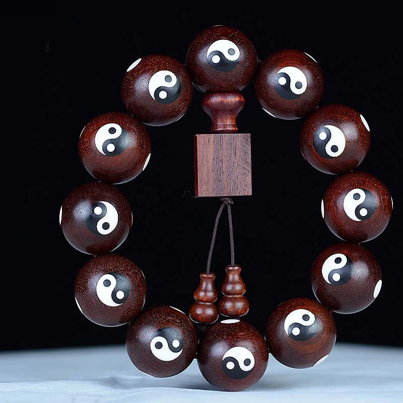 Mocoer Small Leaf Red Sandalwood Yin Yang Protection Bracelet - Mocoer