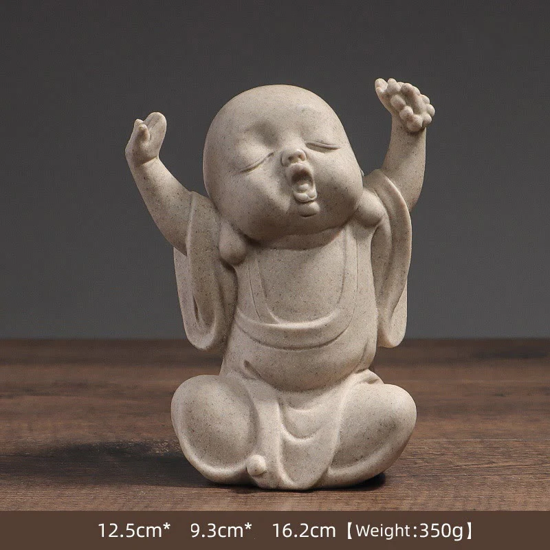 Mocoer Tibetan Meditation Buddha Monk Blessing Serenity Resin Home Decoration - Mocoer