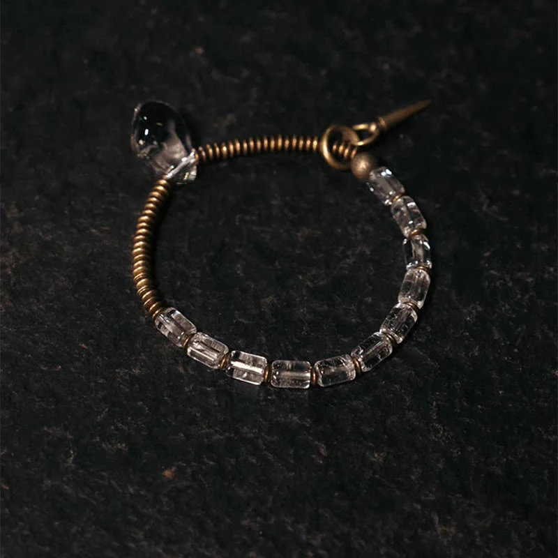 Mocoer Copper White Crystal Luck Bracelet - Mocoer