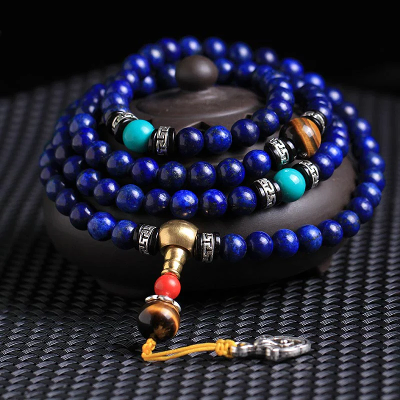 Mocoer 108 Beads Lazurite Positive Bracelet Mala - Mocoer