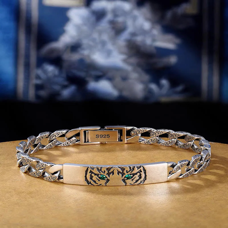 Mocoer Tiger Tang Dynasty Flower Design Copper Luck Chain Bracelet - Mocoer