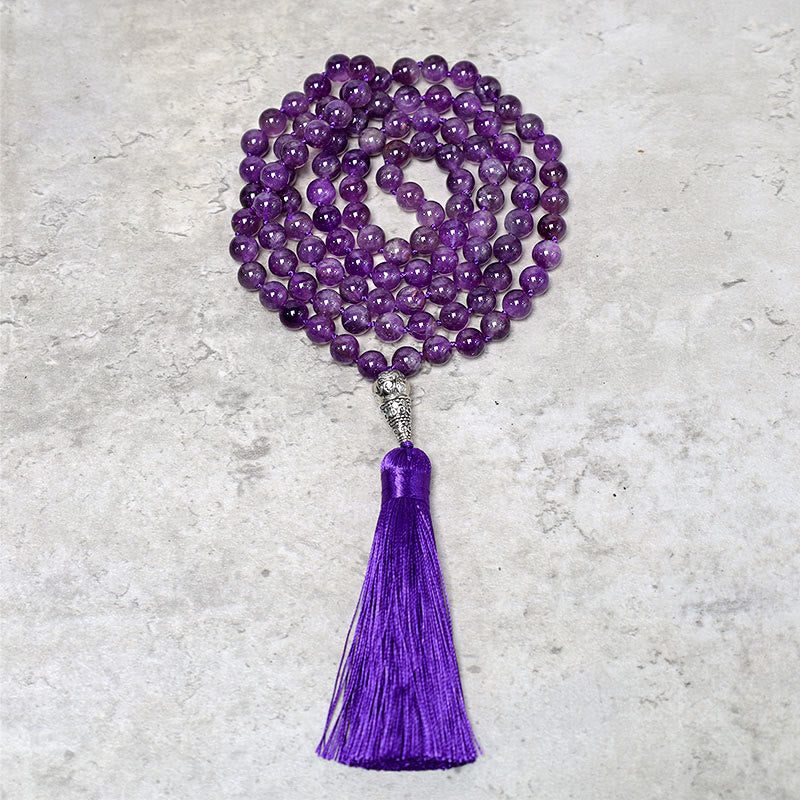 Mocoer Tibetan 108 Mala Beads Necklace Yoga Meditation Prayer Beads Necklace - Mocoer