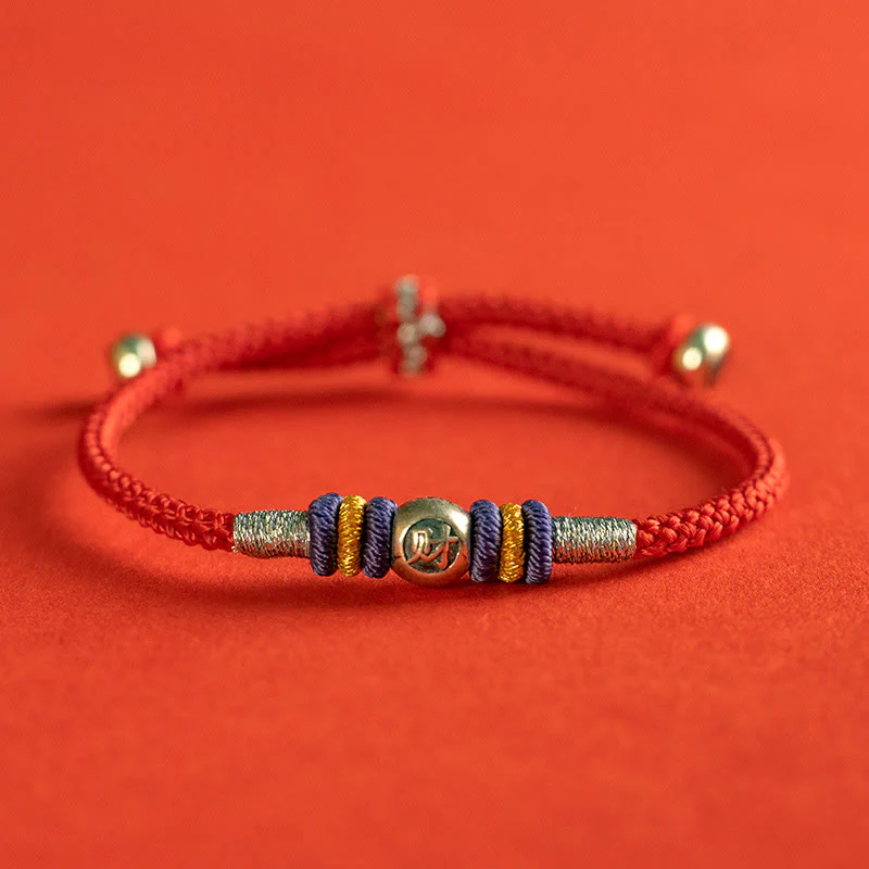 Mocoer Red String Chinese Characters Protection Bracelet - Mocoer
