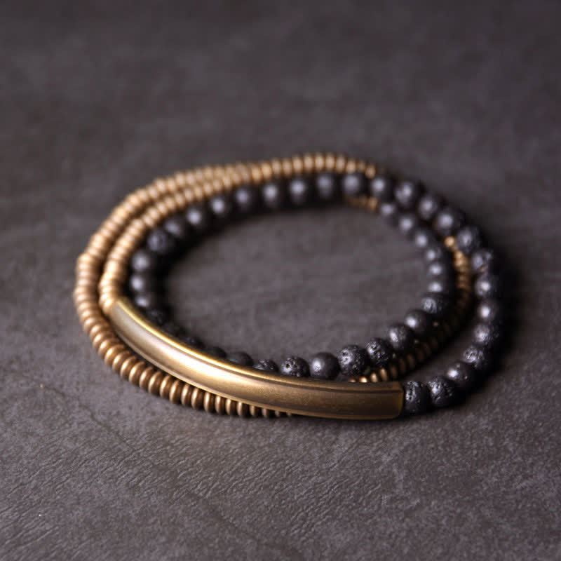 Mocoer Vintage Lava Rock Copper Support Bracelet - Mocoer