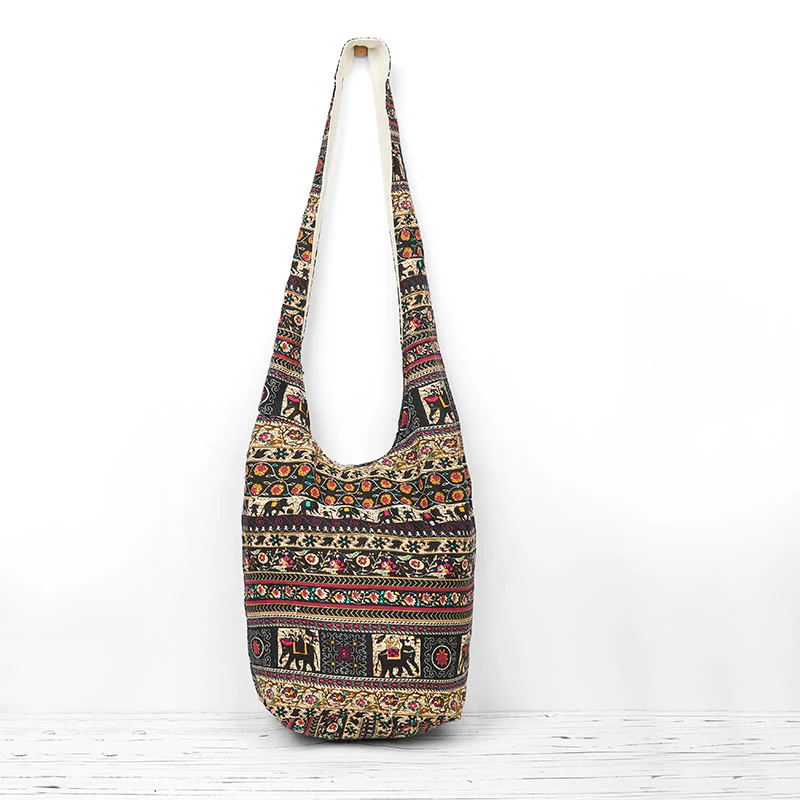 Mocoer Cotton Elephant Stripes Crossbody Bag Shoulder Bag - Mocoer