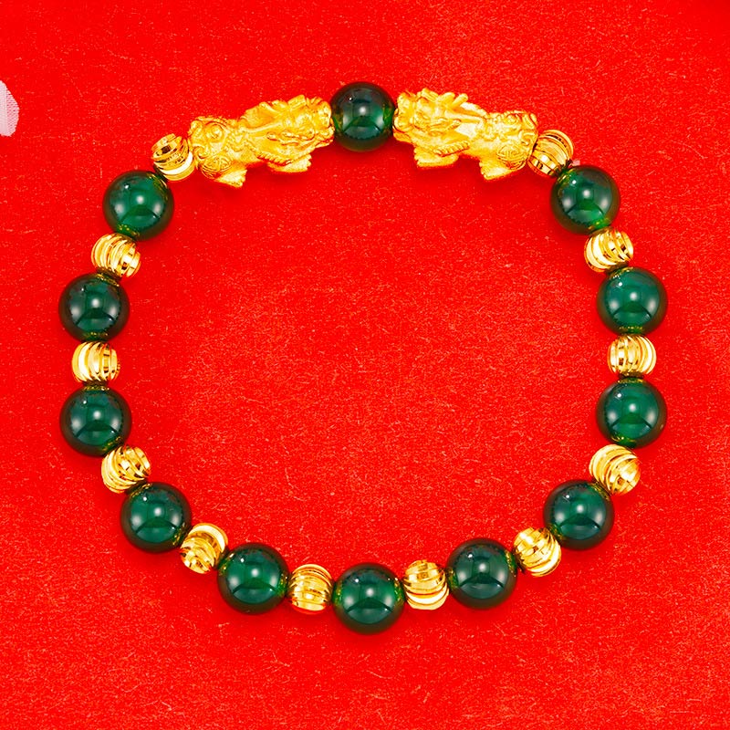 Mocoer Electroplating Golden Double Pixiu Wealth Bracelet - Mocoer