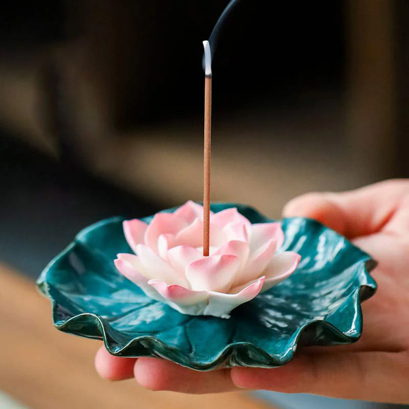Mocoer Tibetan Lotus Blessing Incense Burner Decoration - Mocoer