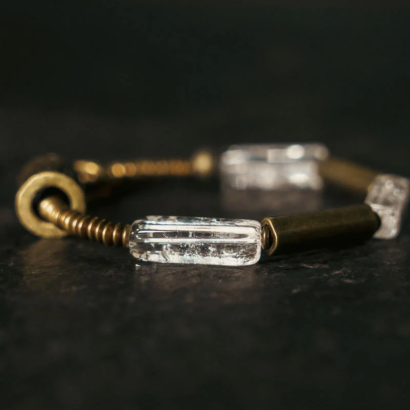 Mocoer Copper Square White Crystal Luck Bracelet - Mocoer