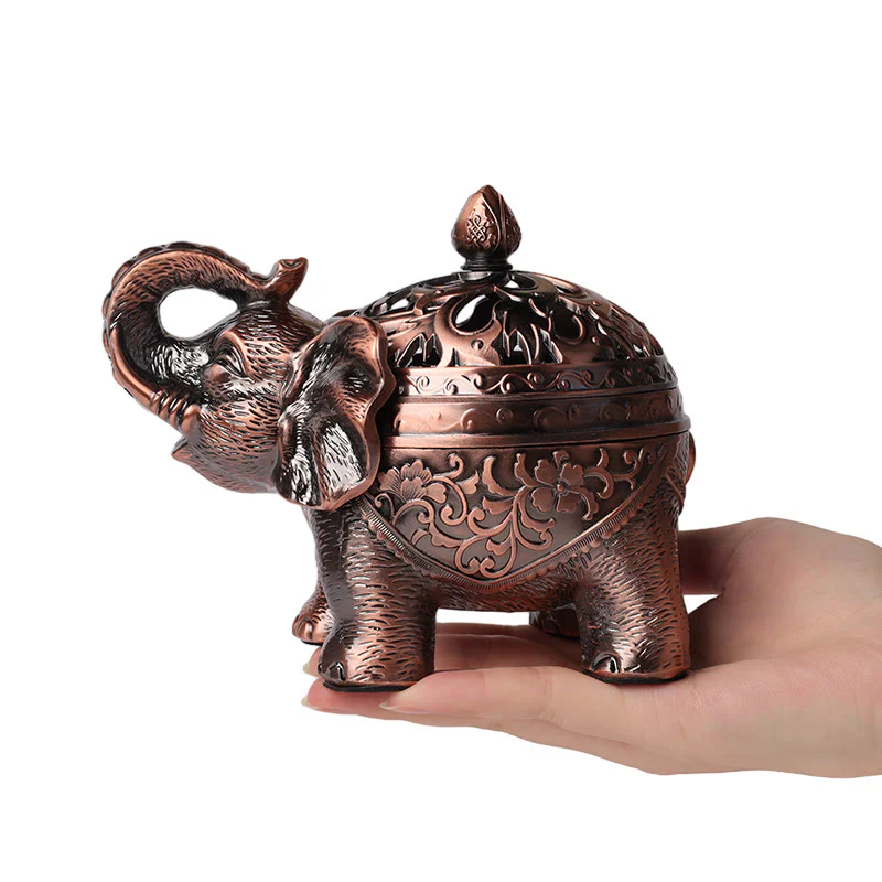 Mocoer Elephant Alloy Incense Holder Home Decoration Incense Burner - Mocoer