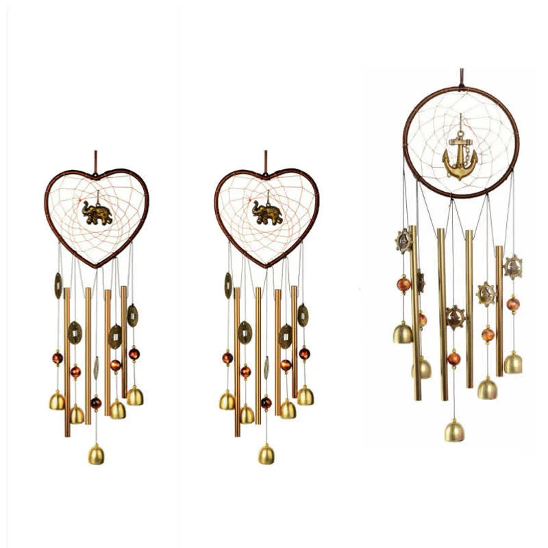 Mocoer Dream Catchers Love Elephant Boat Wall Hanging Chime Bell Handmade Home Decoration - Mocoer