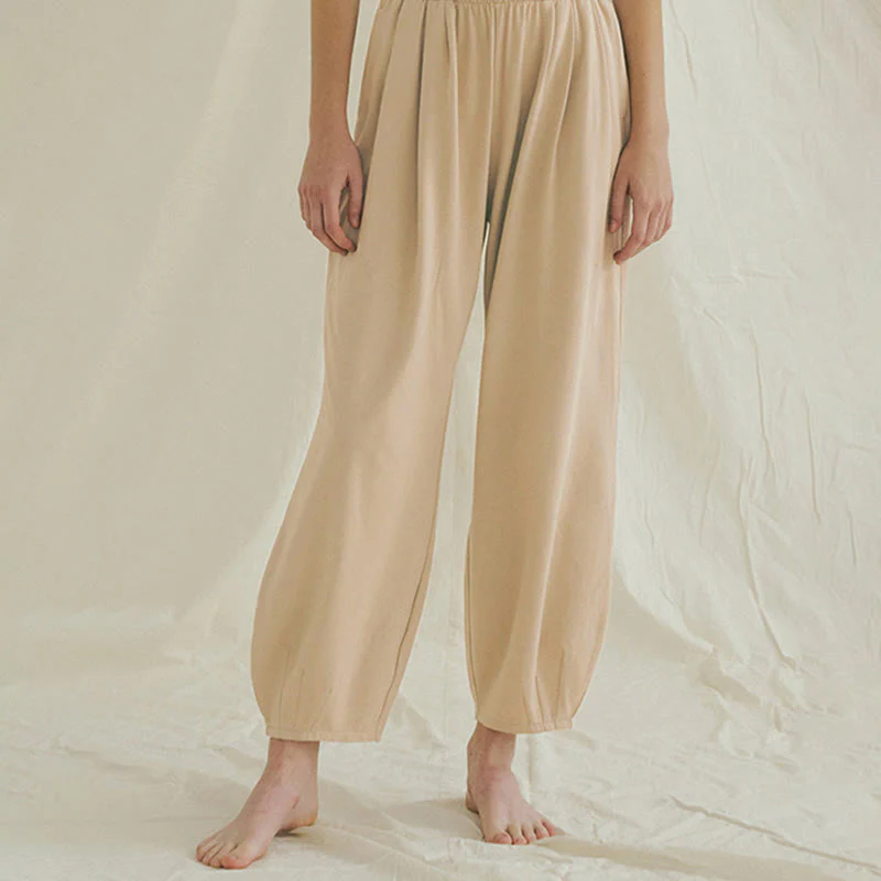 Mocoer Casual Plain Breathable Loose Women's Leica Harem Pants With Pockets - Mocoer