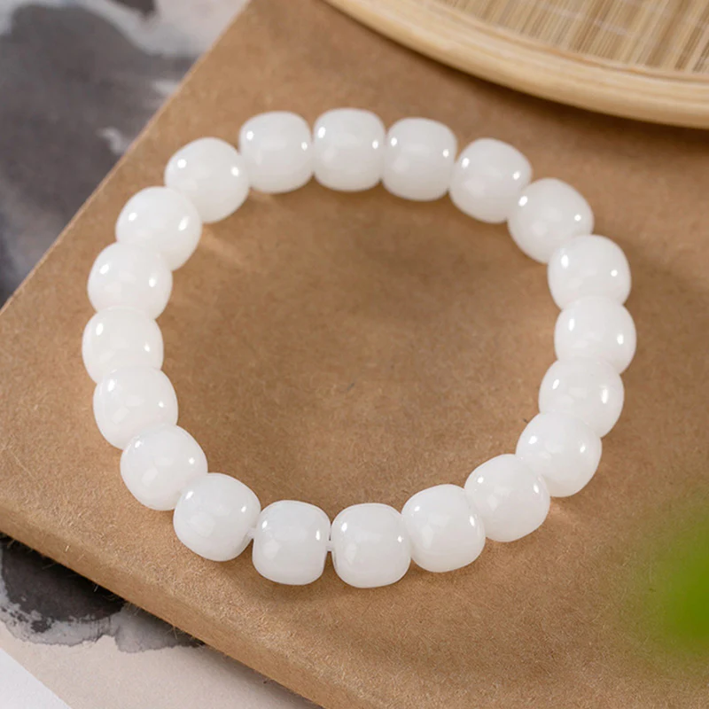Mocoer Hetian White Jade Happiness Blessing Bracelet - Mocoer