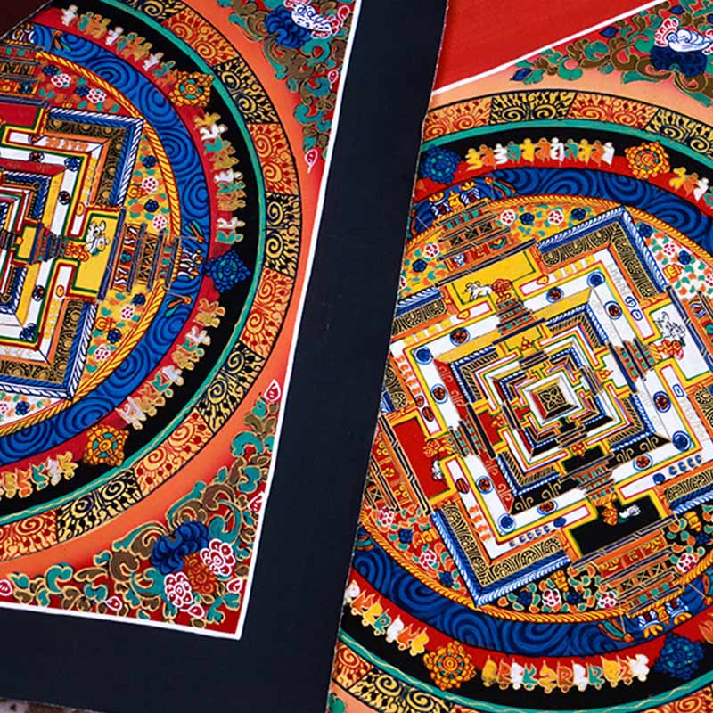 Mocoer Tibetan Handmade Thangka Mandala Painting Blind Box Random Color Pattern - Mocoer