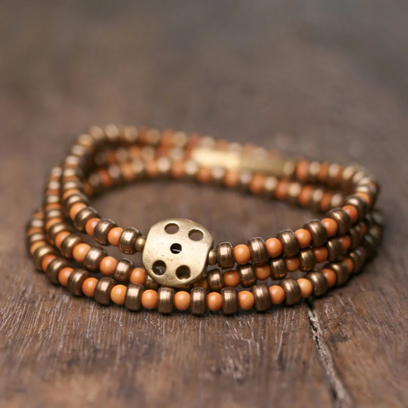 Mocoer Retro Olive Pit Copper Wealth Bracelet - Mocoer