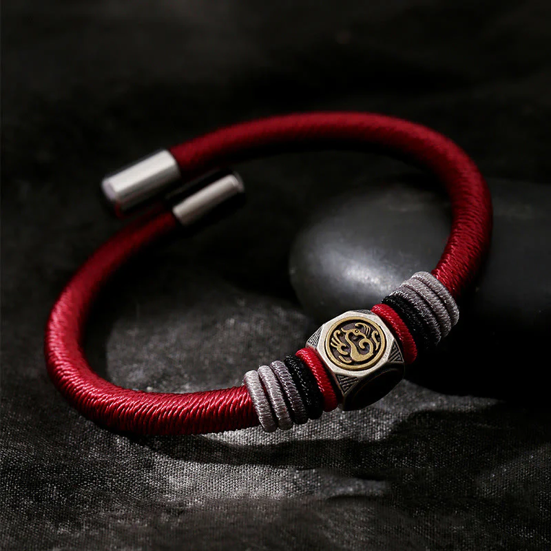 Mocoer 925 Sterling Silver Perfect Knot King Kong Knot Faith Strength Bracelet - Mocoer
