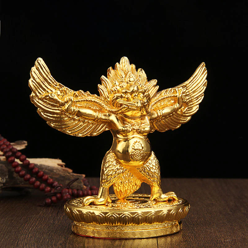 Mocoer Tibetan Gold Garuda Bird Alloy Protection Home Decoration - Mocoer