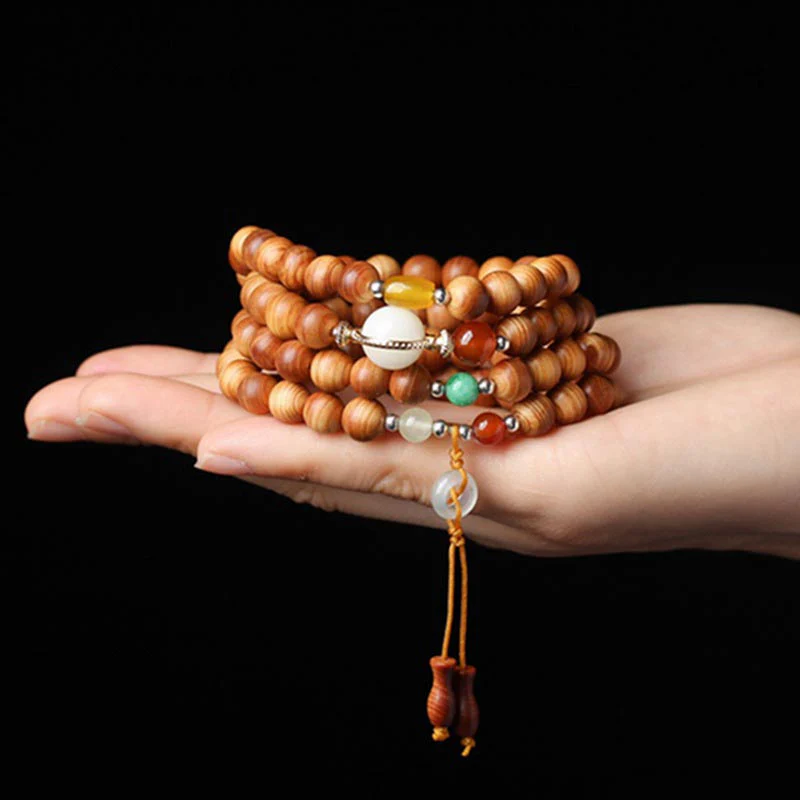 Mocoer Tibetan Rosewood Mala Healing Necklace Bracelet - Mocoer
