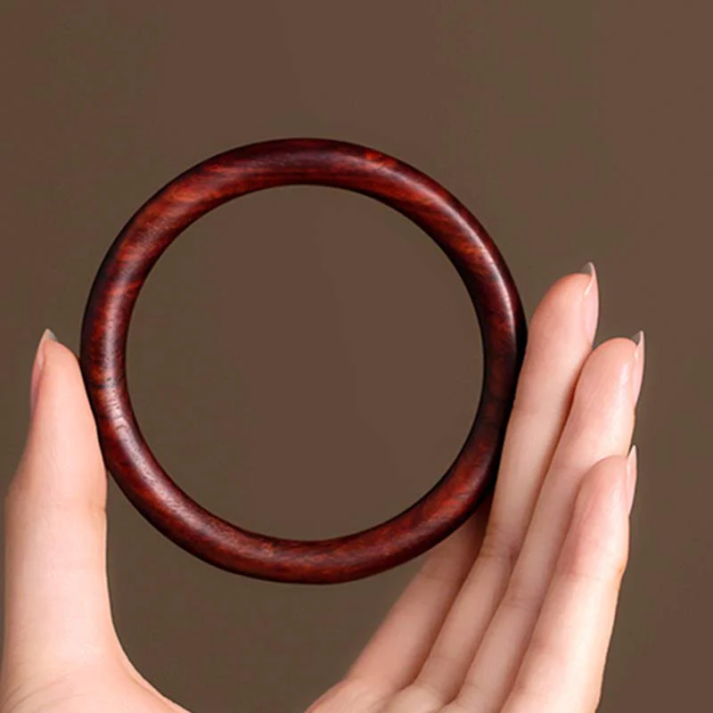 Mocoer Tibetan Small Leaf Red Sandalwood Ebony Green Sandalwood Protection Bracelet Bangle - Mocoer
