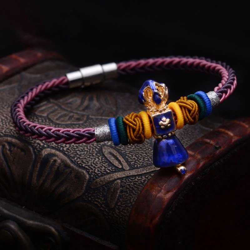Mocoer Tibetan Handmade Dorje Vajra Strength Eight Threads String Bracelet - Mocoer