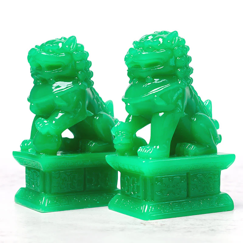 Mocoer Wealth Prosperity Pair of Fu Foo Dogs Guardian Lion Statues Home Decoration - Mocoer