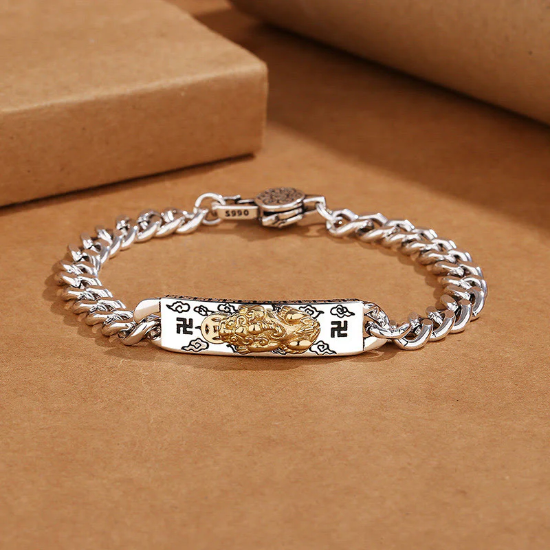 Mocoer Om Mani Padme Hum Pixiu Swastika Spring Buckle Wisdom Bracelet - Mocoer