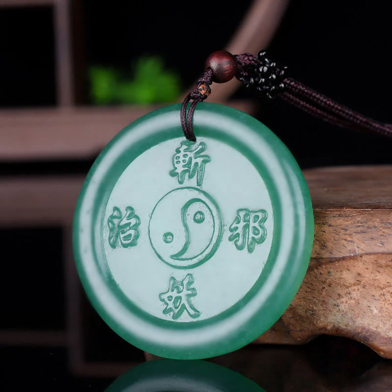 Mocoer Green Aventurine Yin Yang Balance Necklace Pendant - Mocoer