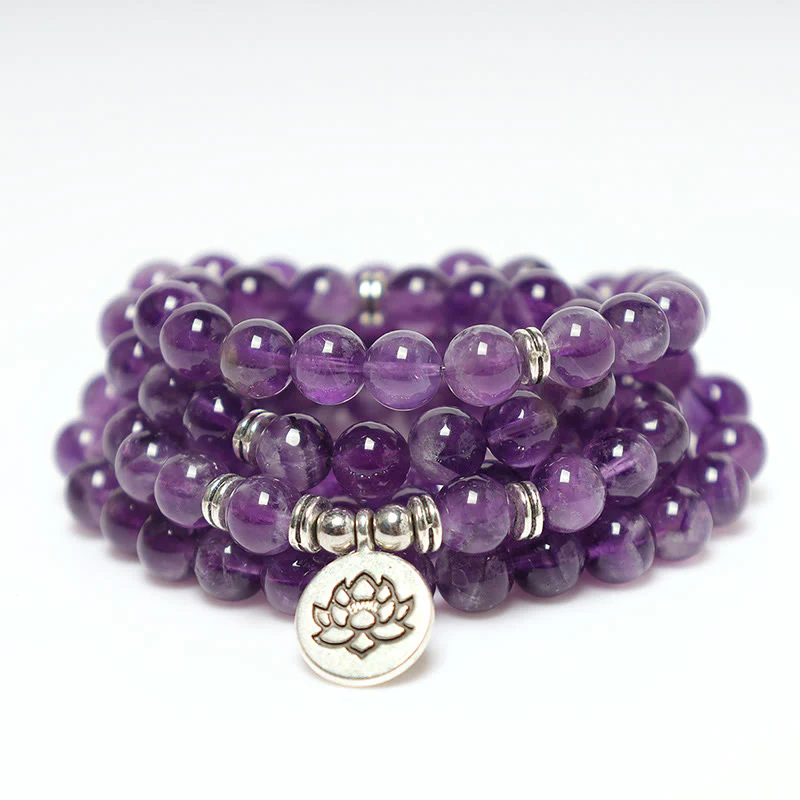 Mocoer Natural Amethyst Purification Mala Bracelet - Mocoer