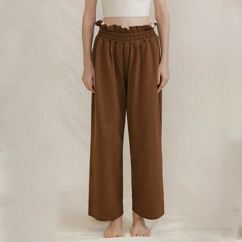Mocoer Casual Buckle Loose Women's Spandex Pants With Pockets - Mocoer