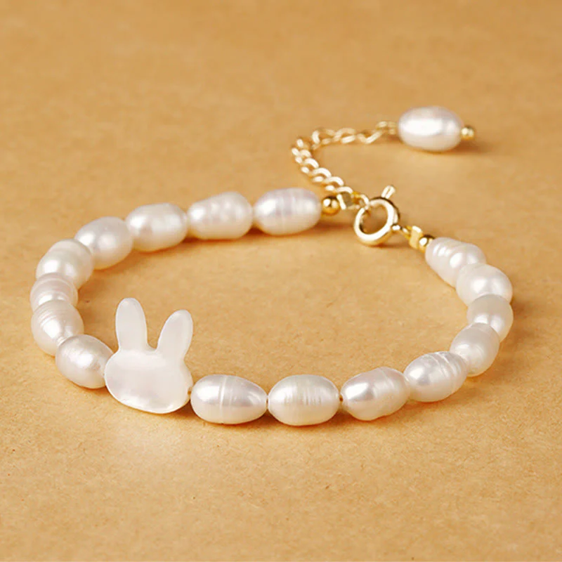 Mocoer Natural Pearl Cute Rabbit Sincerity Bracelet - Mocoer