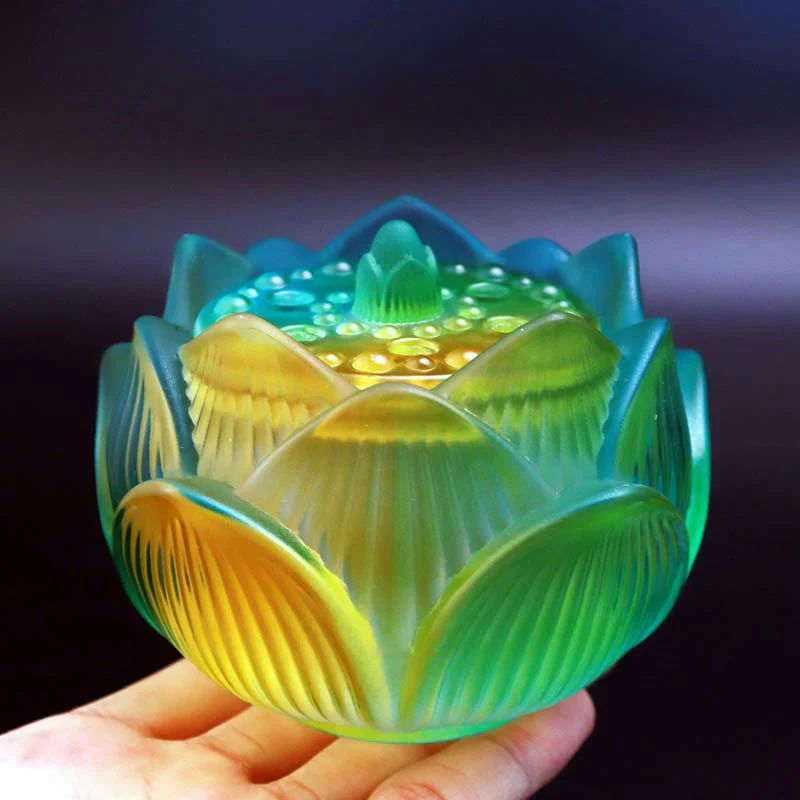 Mocoer Lotus Liuli Crystal Healing Meditation Incense Burner - Mocoer