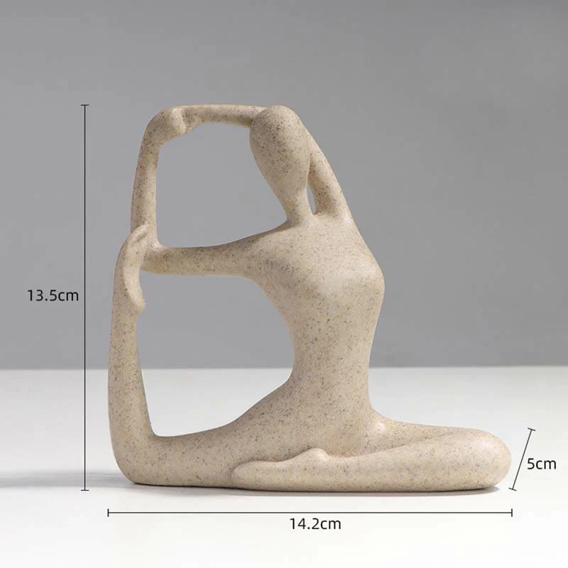 Mocoer Abstract Yoga Meditating Exercise Resin Spiritual Figurine Sculpture Desk Decoration - Mocoer