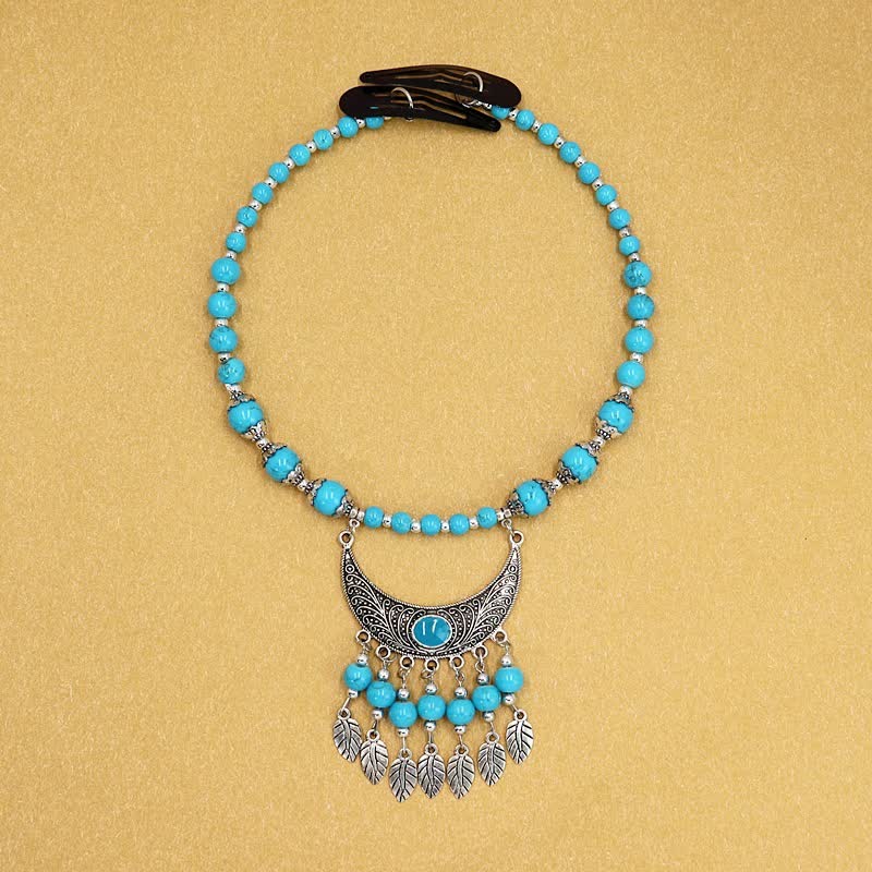 Mocoer Tibetan Exotic Beads Tassel Hair Decoration - Mocoer