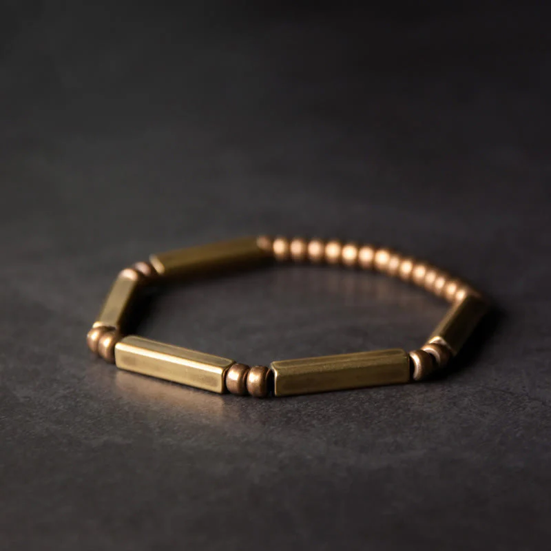 Mocoer Tibetan Simple Design Copper Wealth Luck Bracelet - Mocoer