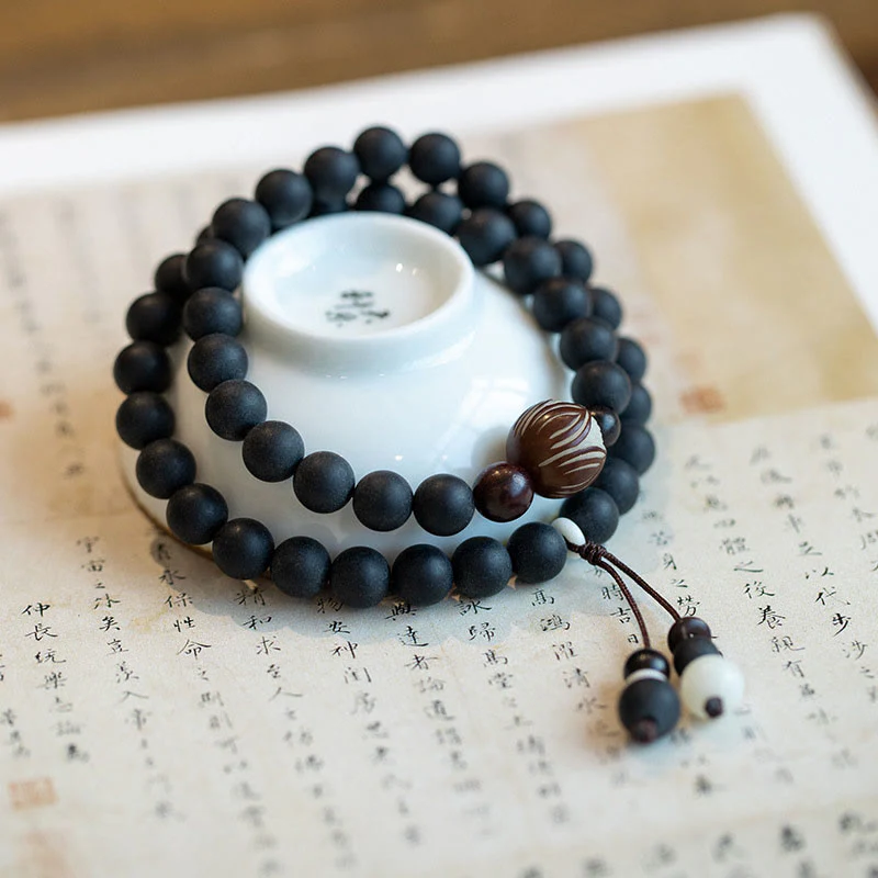 Mocoer Tibetan Double Layer Cypress Bodhi Lotus Healing Bracelet - Mocoer