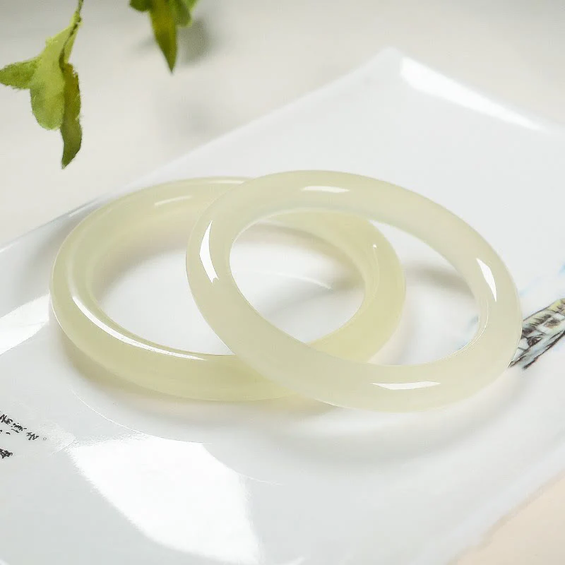 Mocoer Natural Afghanistan Jade Abundance Cuff Bracelet Bangle - Mocoer