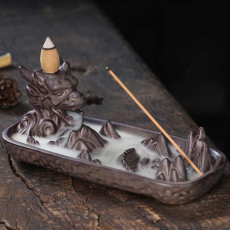 Mocoer Dragon Mountain Strength Ceramic Incense Burner Decoration - Mocoer