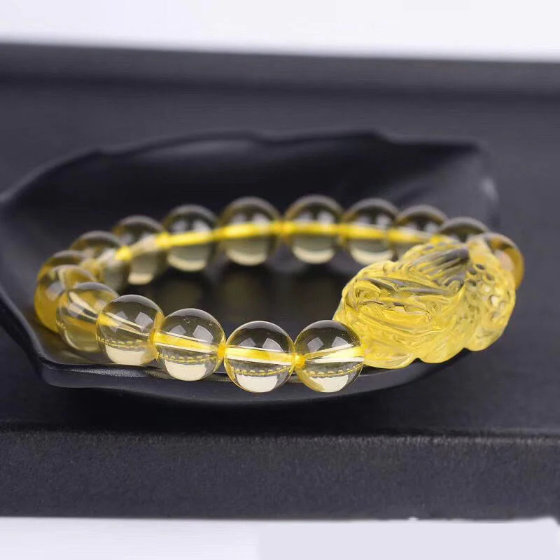 Mocoer Natural Citrine Pi Xiu Stretch Bracelet - Mocoer
