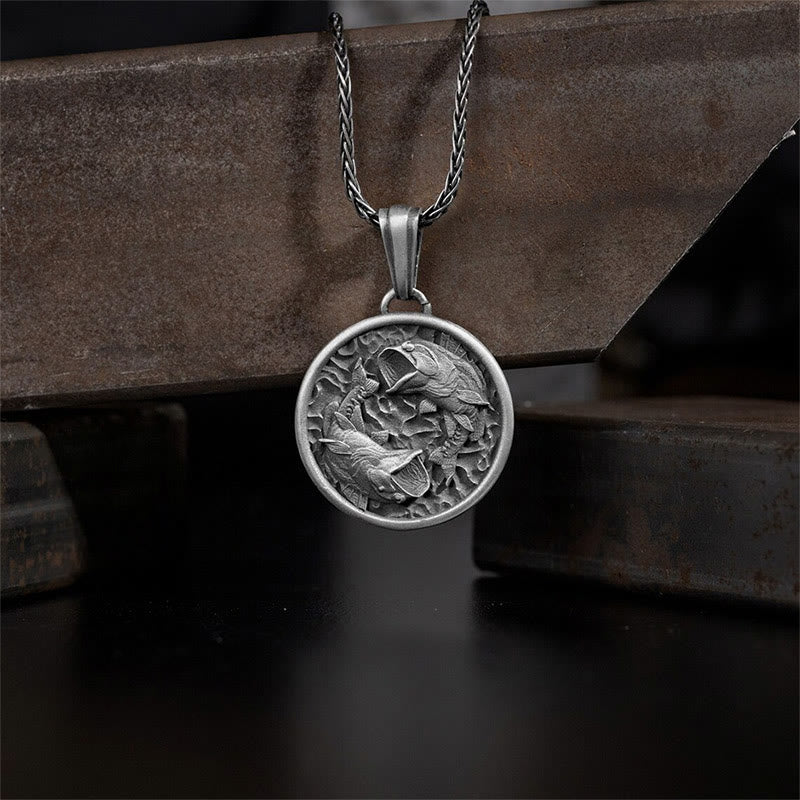 Mocoer Pure Tin Polishing Koi Fish Wealth Necklace Pendant - Mocoer