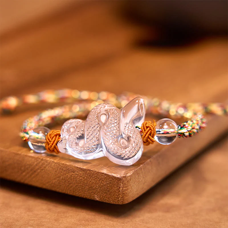 Mocoer White Crystal String Year Of The Snake Healing Bracelet - Mocoer
