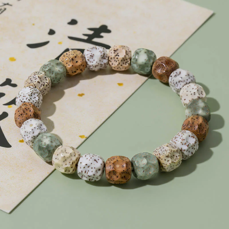 Mocoer Natural Colorful Bodhi Seed Auspiciousness Wealth Bracelet - Mocoer