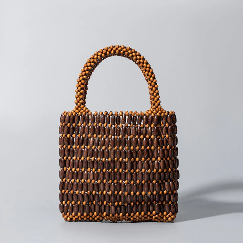 Mocoer Hand-woven Wooden Beads Handbag - Mocoer