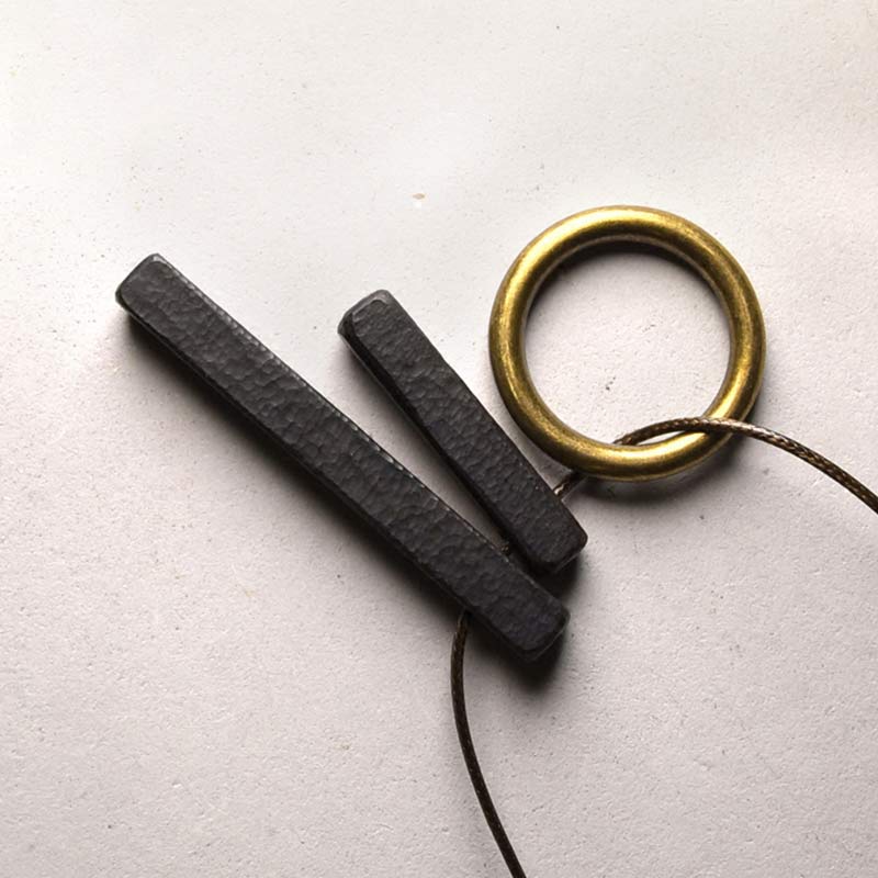 Mocoer Zen Circle Ebony Wood Enlightenment Necklace Pendant - Mocoer