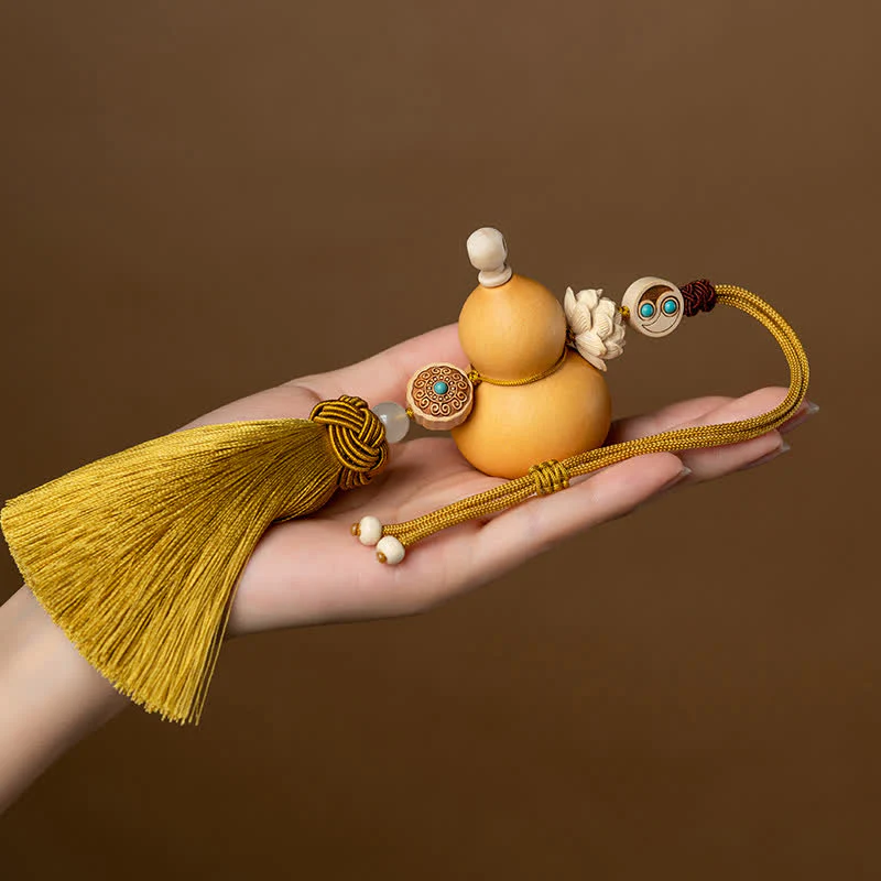 Mocoer Feng Shui Gourd Lotus Wealth Tassels Knot Decoration - Mocoer